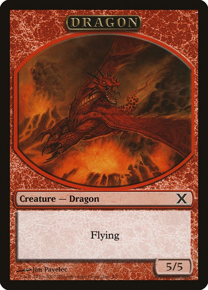 Image for Dragon Token (3) (10th Edition) - Magic: The Gathering