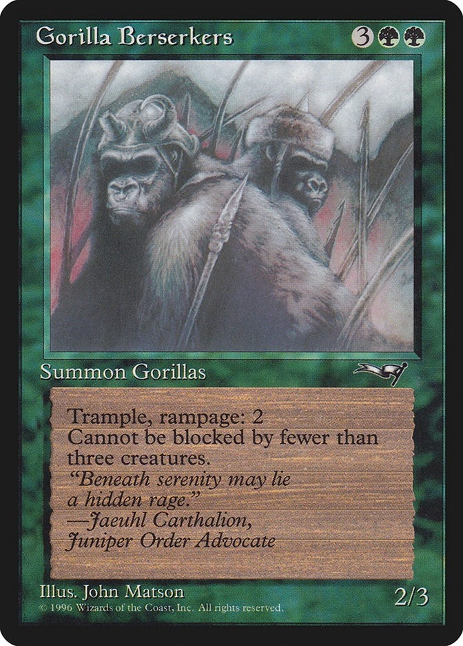 Image for Gorilla Berserkers (Closed Mouth) (76) (Alliances) - Magic: The Gathering