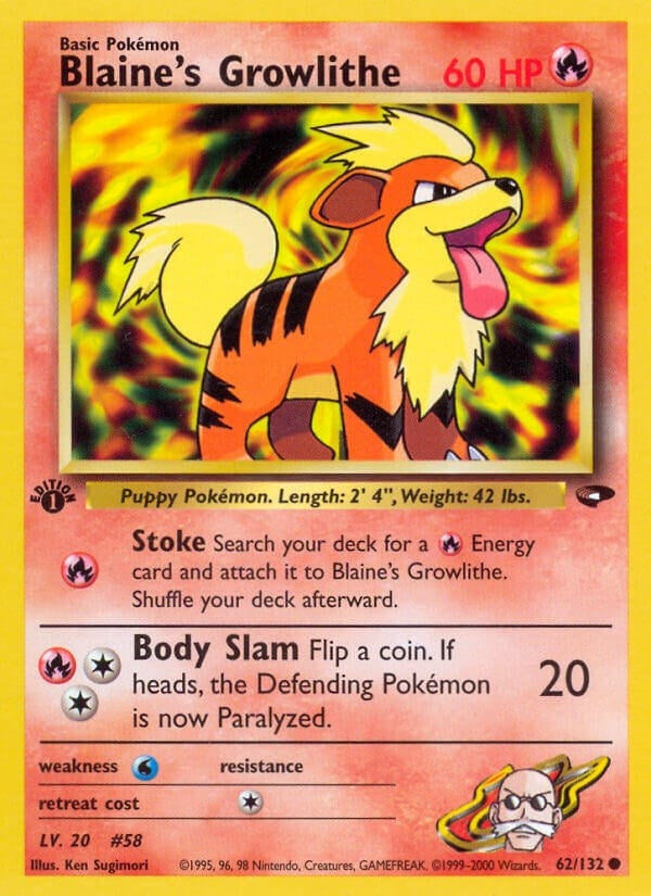 Image for Blaine's Growlithe (062/132) (G2) - Pokemon