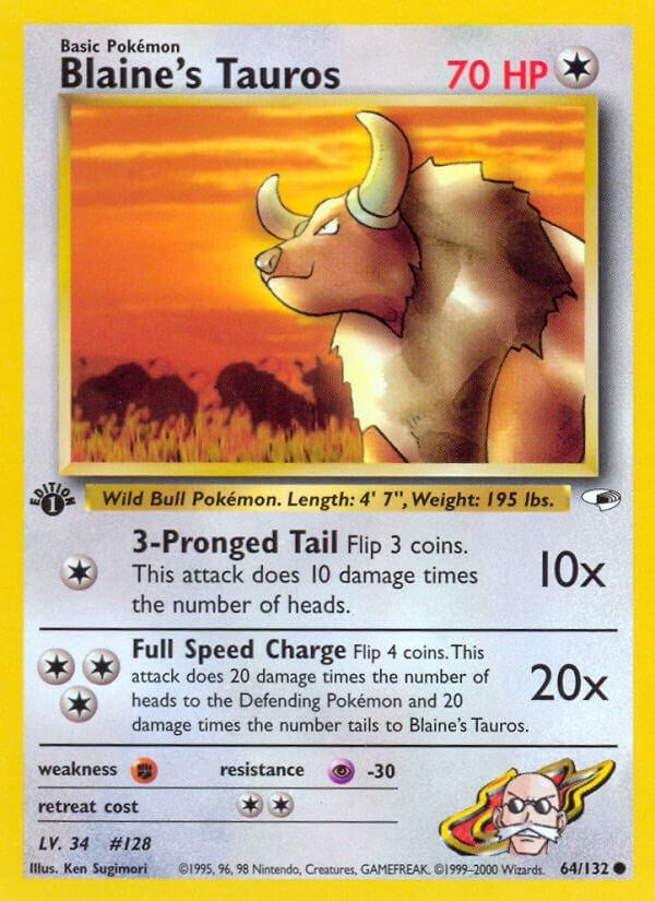 Image for Blaine's Tauros (064/132) (G1) - Pokemon