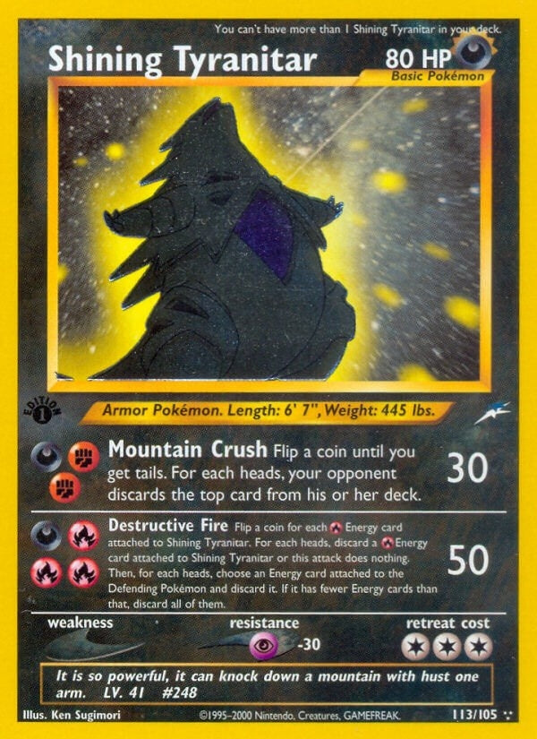Image for Shining Tyranitar (113/105) (N4) - Pokemon