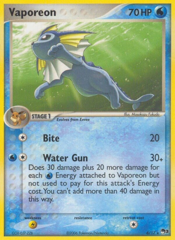 Image for Vaporeon (006/017) (POP) - Pokemon