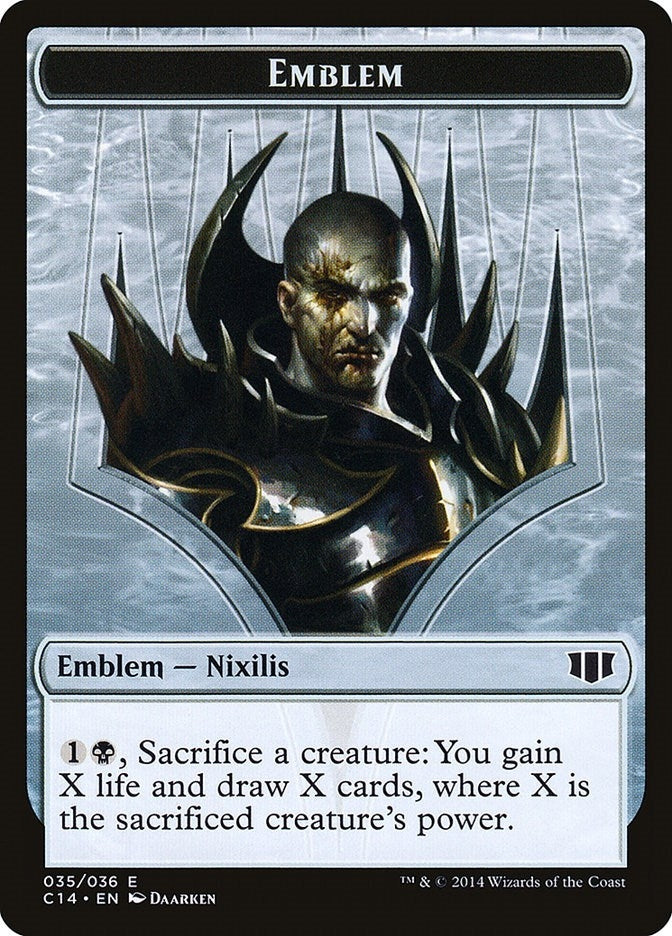 Image for Emblem - Ob Nixilis of the Black Oath // Zombie Double-Sided Token (35 // 16) (Commander 2014) - Magic: The Gathering
