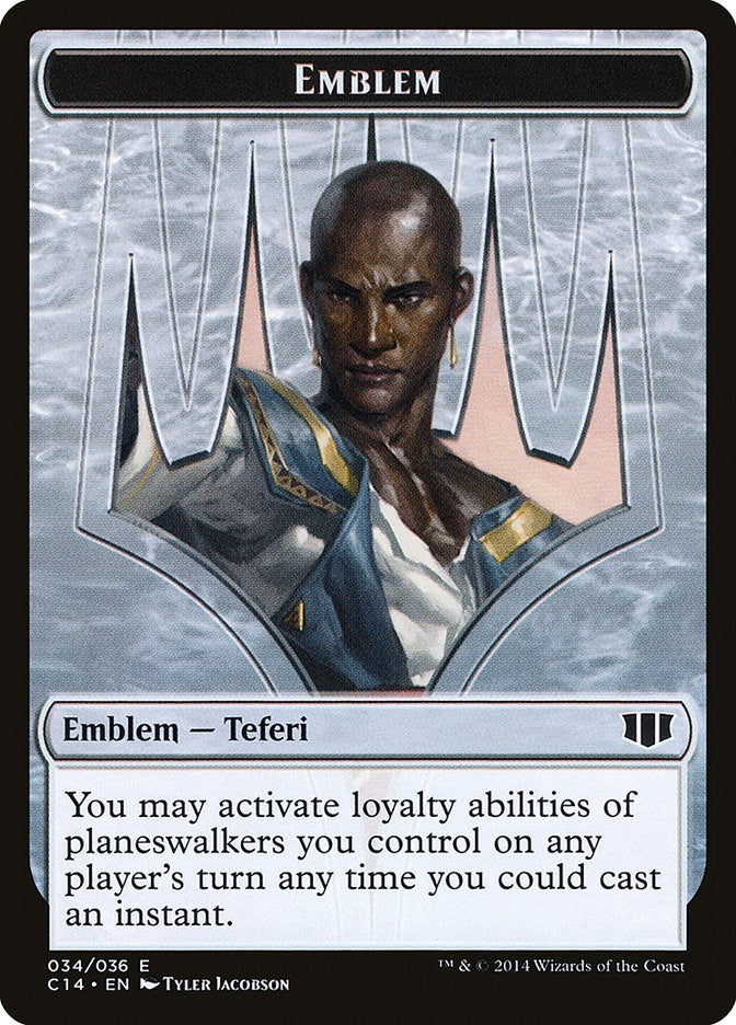 Image for Emblem - Teferi, Temporal Archmage // Zombie (011) Double-Sided Token (34 // 11) (Commander 2014) - Magic: The Gathering