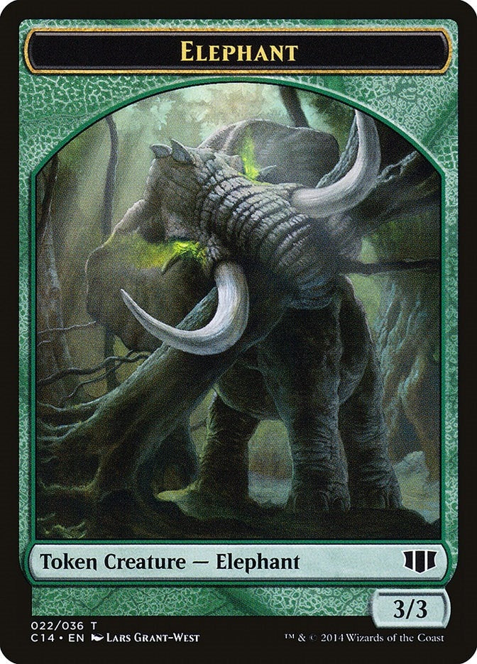 Image for Elephant // Elf Warrior Double-Sided Token (22 // 24) (Commander 2014) - Magic: The Gathering